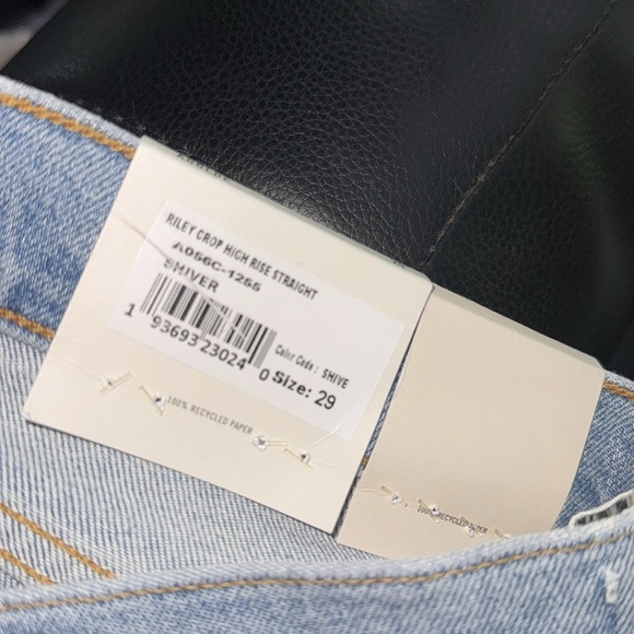 AGOLDE Riley jeans High Rise Straight Crop Denim Shiver NEW 29 super soft - Picture 6 of 10